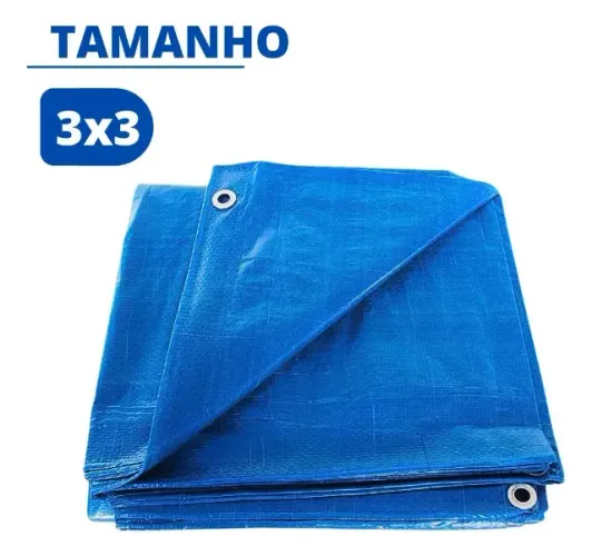 Lona Impermeavel De Polietileno 3x3 Azul Reforçada - Nova a pronta entrega