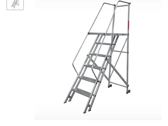 Escada Plataforma Trepadeira Em Aluminio com 5Degraus e Corrimaos