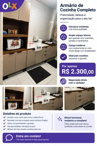 Armário de cozinha completo