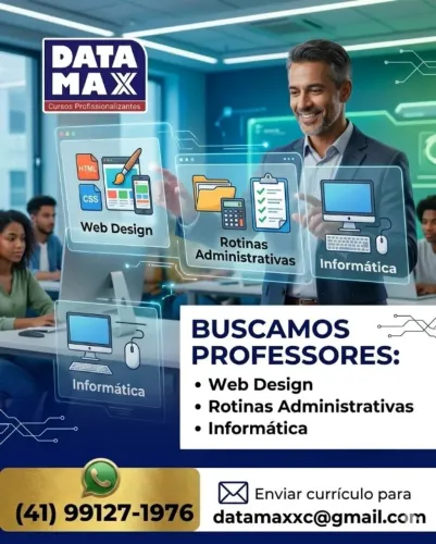 Contratamos professores de Web Design/ Rotinas Adm/ Informática