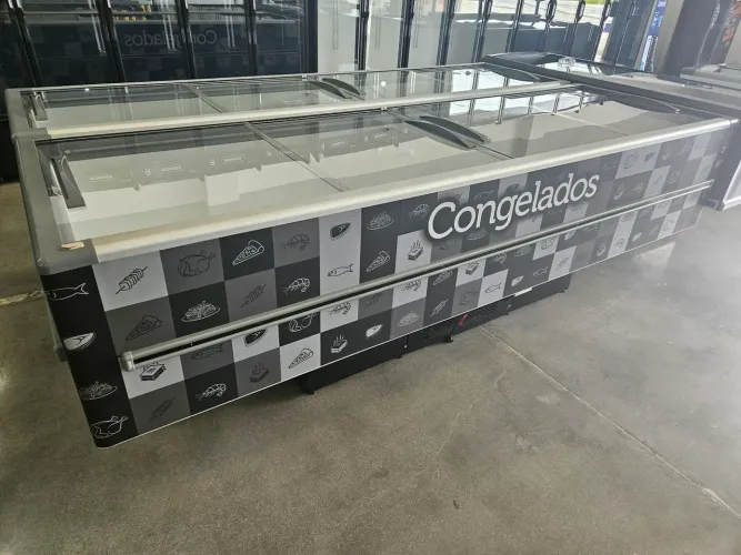 ilha de congelados 3 metros de largura 820 litros nova