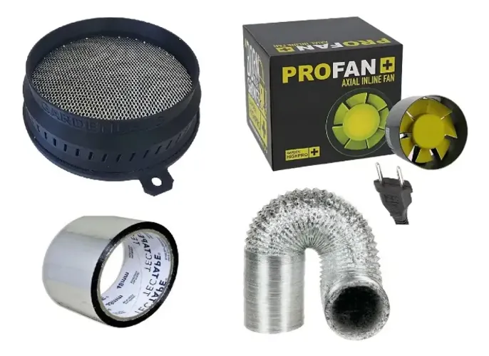 Título: Kit Anti Odor: Exaustor 100mm + Filtro Carvão + Duto - Garden Highpro