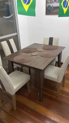 Mesa 4 lugares MDF marrom 120x90