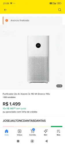 Purificador de Ar Xiaomi 2 meses de uso! Excelente!