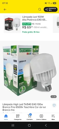 Lampada 100w 6500k nova