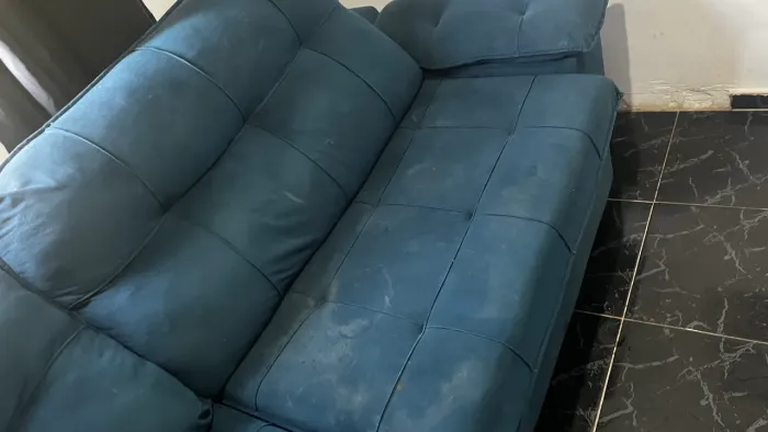 Sofa Suede azul 2 m e 90 de comprimento retrátil e reclinável