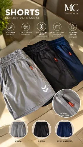 Short Treino Poliamida Tecnológico