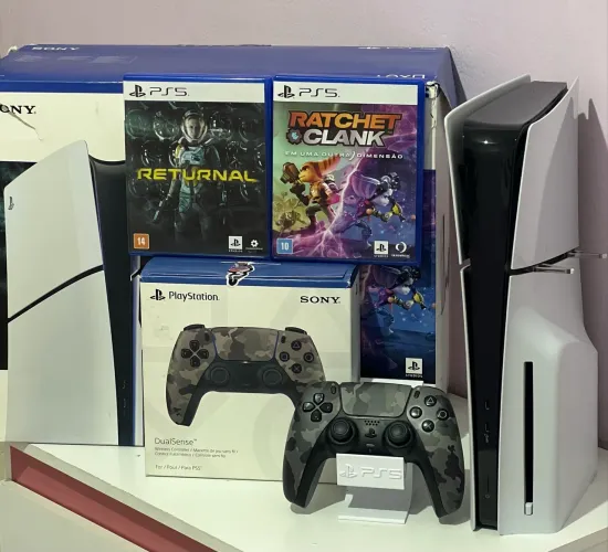 Ps5 slim mídia física 1 TB + 2 jogos