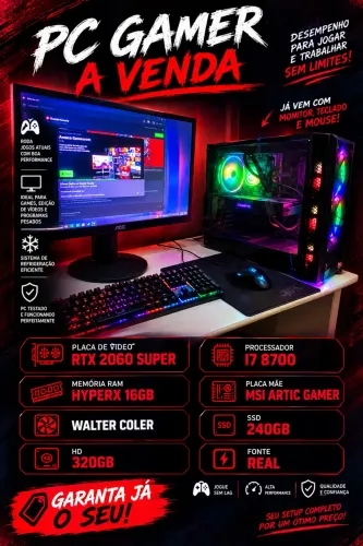 PC GAMER I7 8700 + RTX 2060 SUPER