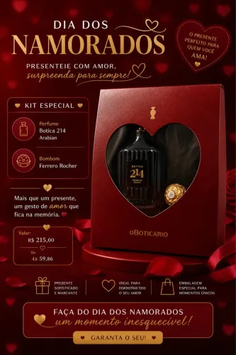 Kits para o dia dos namorados Boticário 