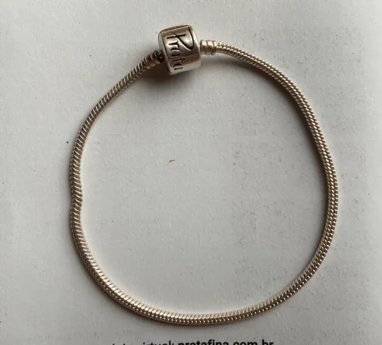 pulseira de berloques, prata fina