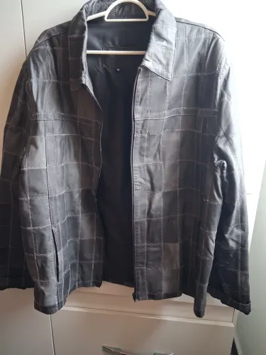 Jaqueta Masculina de Couro Kalline Tamanho G Cinza