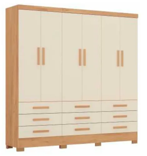 Roupeiro casal 6 portas e 9 gavetas novo a pronta entrega