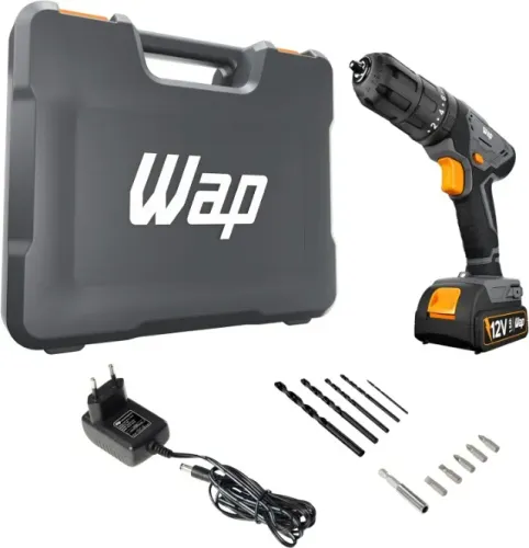 WAP Parafusadeira Furadeira de Impacto à Bateria 3/8" 12V WF 12K4.2 com 18 Níveis de Torqu