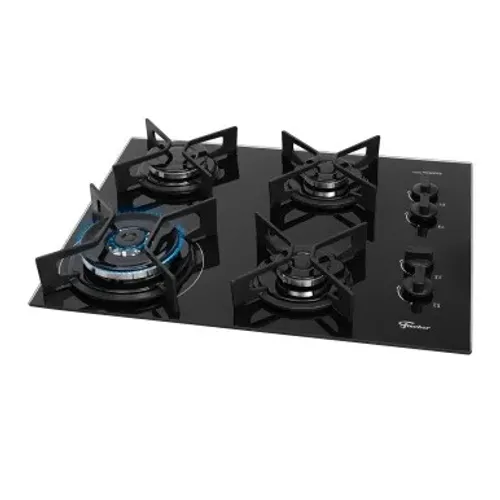 (NOVO) FOGÃO FISCHER COOKTOP À GÁS 4 BOCAS TRIPLA CHAMA FTI LINE TREMPE IRON