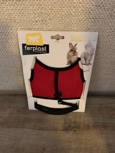 Nunca usada - guia e peitoral ferplast jogging vermelha para gatos e pequenos pets