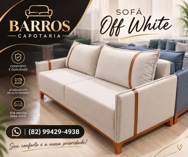 Sofá Off White confortável