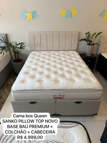 Cama Box Queen SANKO PILLOW TOP NOVO - ENTREGO