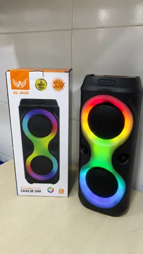 Caixa de som Portátil Bluetooth Com Led RGB