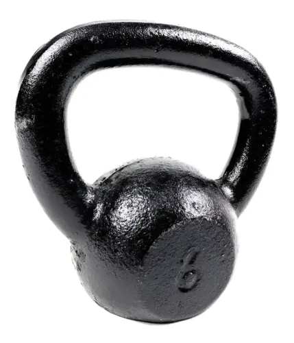 Kettlebell Pintado De Ferro Fundido 6kg Para Treino Funcional Peso Academia Cor Preto