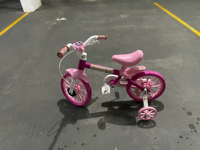 Bicicleta Infantil Menina Aro 12 Nathor Flower 2 4 Anos Rosa Rosa