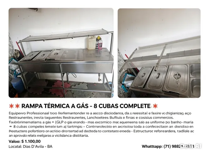 Rampa de comida a gás
