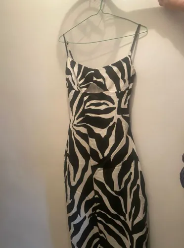 vestido midi trendy c&a estampa zebra pp