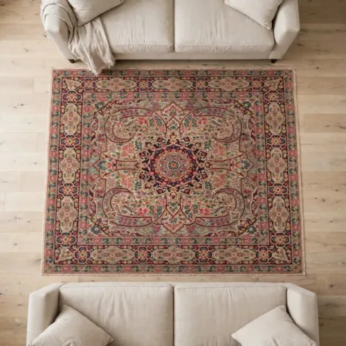 Tapete Persa Kerman Original 1,50x1,50 Quadrado - Artesanal Raro