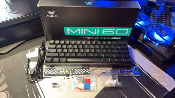 Teclado AULA mini60 he Pro | Tri-Mode | Hall Effect | Rapid Trigger | 8000Hz | Novo
