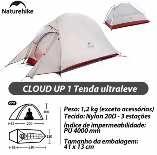 Barraca Naturehike cloud up 1 + colchão Naturehike -20