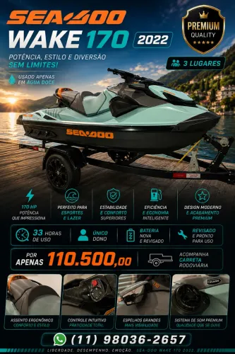 Jetski Seadoo Wake 170 33Horas zerado