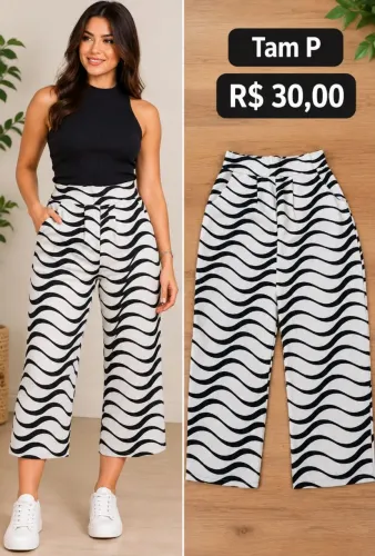 Calça pantacourt Tam P