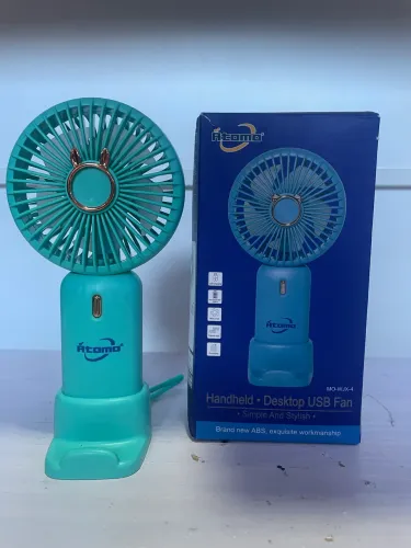 Mini Ventilador Átomo 2 em 1: Portátil USB pra Mão ou Mesa