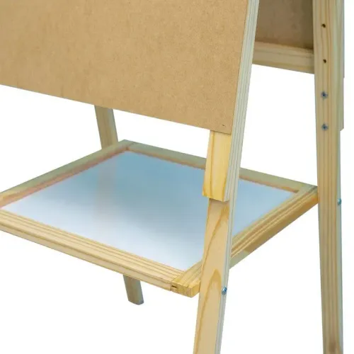 Flip Chart Lousa Quadro Branco Duplo Compact Line 2 em 1 MDF Carvalho