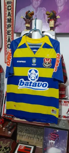Camisa flamengo olympikus 2010 - amarala / azul