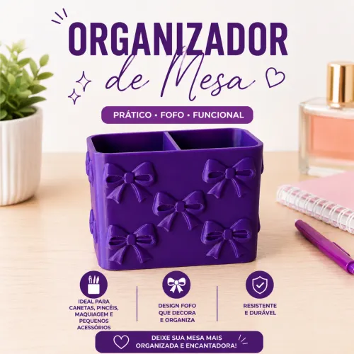 Organizador de mesa com laço