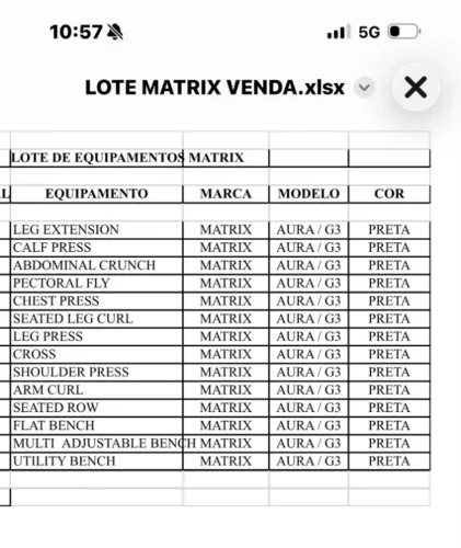 Tenho lote de maquinas Matrix Linha Aura a venda