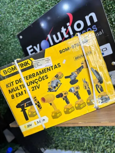 Kit de Ferramentas Multifunções a Bateria 8 em 1 21V - BOMVINK BOM-9762 - PRODUTO NOVO