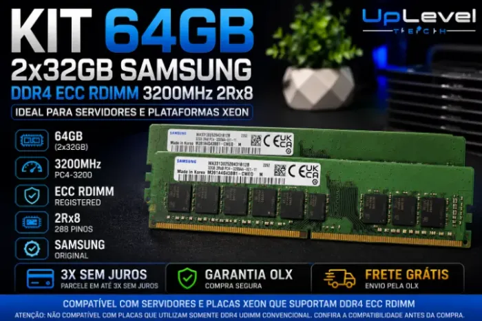 KIT 64GB SAMSUNG 2x32GB DDR4 ECC RDIMM 3200MHz 2Rx8 - XEON