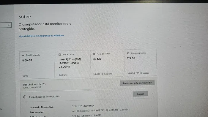 Pc i3 8gb SSD