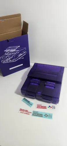 ? (SNES) Super Nintendo Roxo translúcida