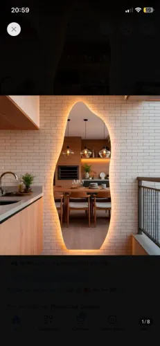 ESPELHO ORGÂNICO LUXO COM LED ? MODELO GRANDE 