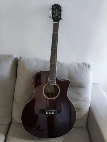 Violao Eletroacustico Giannini GAF-3 CEQ TDW - Serie Performance - Vinho Translucido