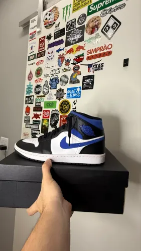 Air Jordan 1 Mid Racer Blue White Royal