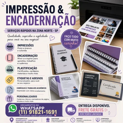 Impressão e Encadernação | Apostilas, Trabalhos e Currículos