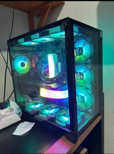 Gabinete aquário Superframe cube black + 10 fans RGB