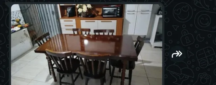 Mesa madeira 6 cadeiras