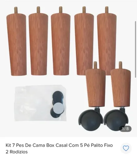 2 kits 7 pés cama box sendo 2 rodizios