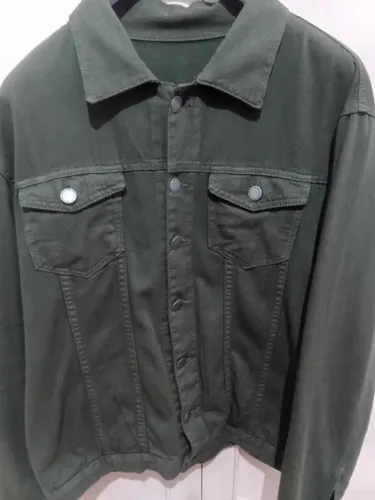 Jaqueta jeans verde militar nova tamanho GG/XG