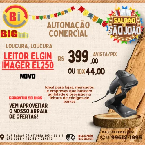 Leitor Elgin EL250 2D: Alta Velocidade e Conforto 